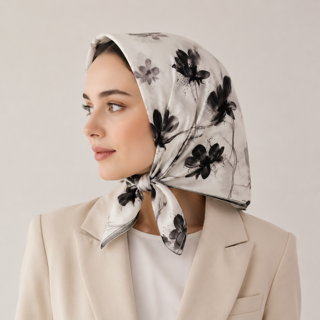 مینی اسکارف طرح گل