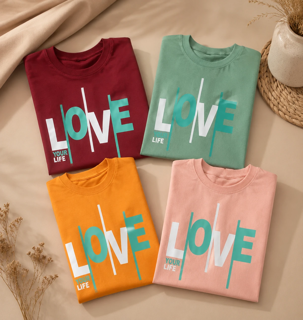 تیشرت سوپر پنبه اسپرت چاپ Love